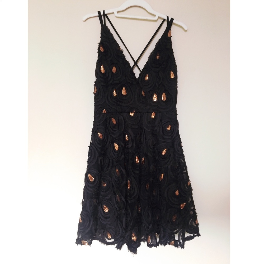 ✨ Black Dress with Sequin Detail | Size M